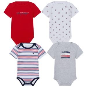 Tommy Hilfiger Tommy Hilfiger Baby Boys 4-Pac Red, Platinum heather, Print