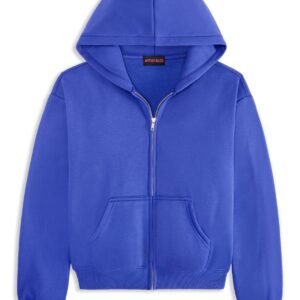 With Jules Big Girls Bow-Graphic Zip Hood Blue