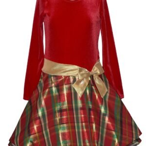 Bonnie Jean Girls 7-16 Long-Sleeve Plaid H Red