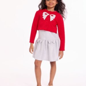Bonnie Jean Girls 2T-6X 2-Piece Foiled Kni RedGray