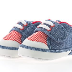 Baby boy shoes isolated on white background